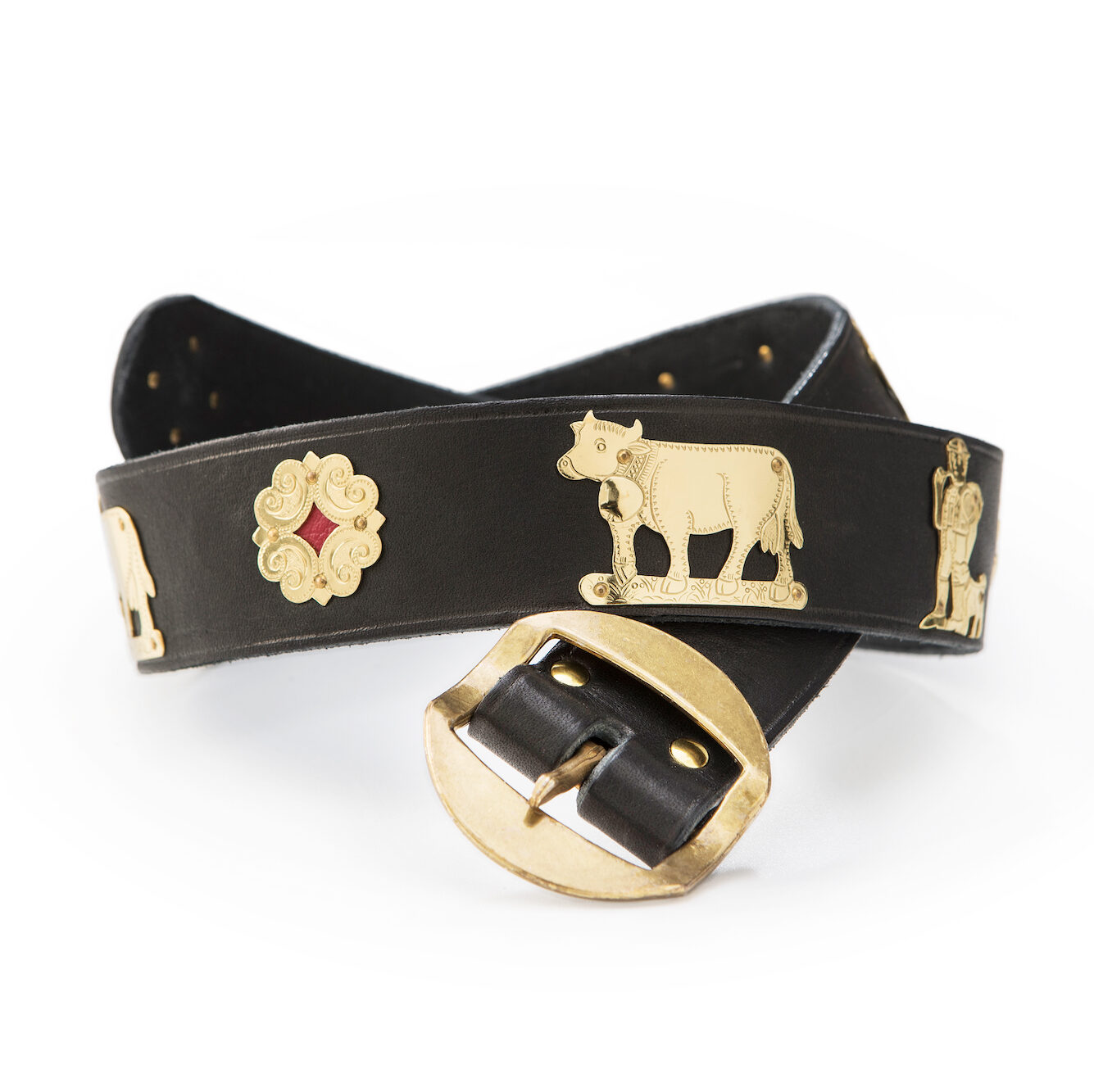 Appenzeller belt in stock in black/brass