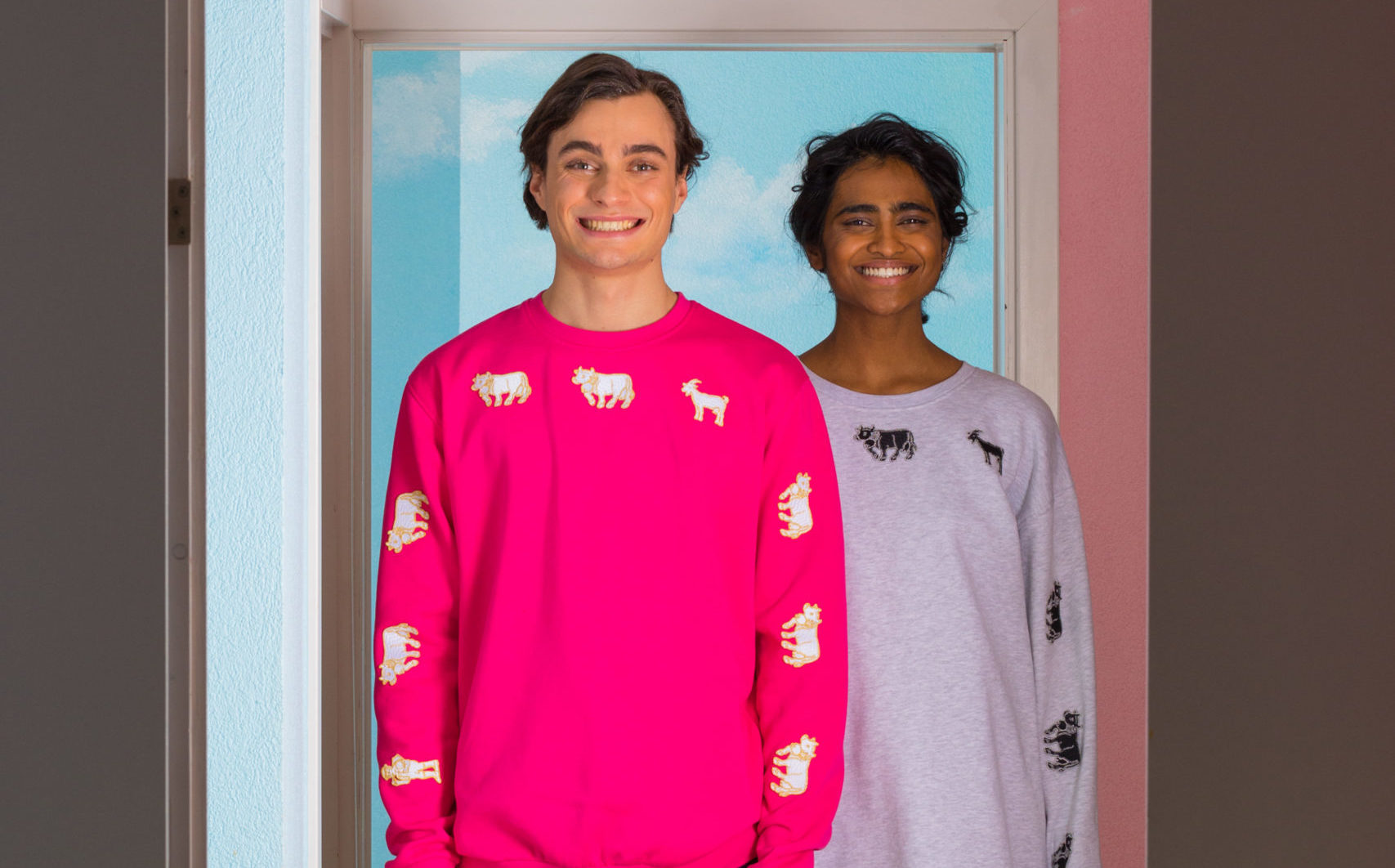 Appenzeller Sweater graun und pink | Collab mit Julian Zigerli